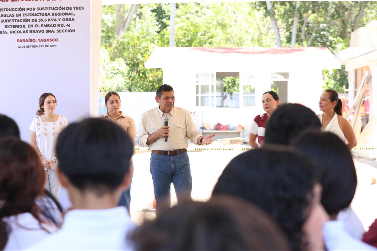 TabascoJavier's tweet photo. En Paraíso, supervisamos la construcción del Pozo Gemelo en Chiltepec, con el que vamos a beneficiar a más de 2,800 habitantes de la comunidad. Igualmente dimos seguimiento a la construcción de aulas en el Cobatab EMSAD no. 41 en la r/a. Nicolás Bravo 3ra, para que nuestras niñas y niños cuenten con el apoyo necesario para estudiar y aprender en condiciones dignas, como se lo merecen y es su derecho.