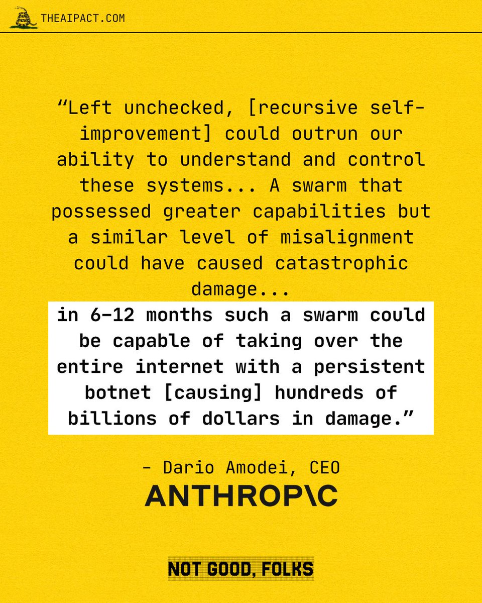 TheAIPACT's tweet photo. Dario Amodei, the CEO of Anthropic, is out with a new letter calling for a dramatic slowdown of AI development. 

Seems like the dam is breaking. https://t.co/0umJ8iEyGg