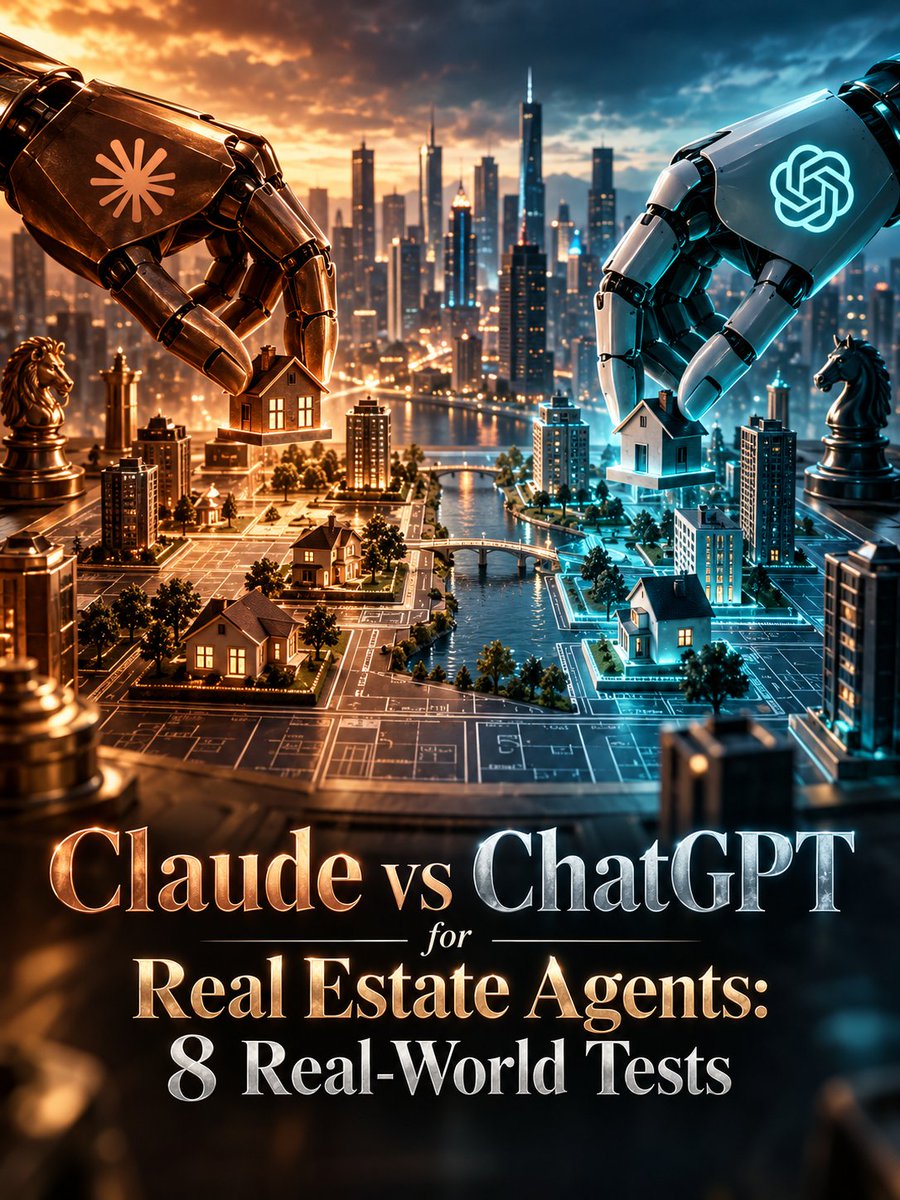 ZoneTchAi's tweet photo. Claude vs ChatGPT for real estate agents:
Full benchmark → https://t.co/jY9IAZ14KF
8 tests. Same prompts. Same facts.

ChatGPT: 154/160
Claude: 146/160
We tested listings, emails, and marketing
.
.
#AI #ArtificialIntelligence #TechTwitter #GenerativeAI #AIArt #LLMs #ChatGPT https://t.co/RwrqYmj58t
