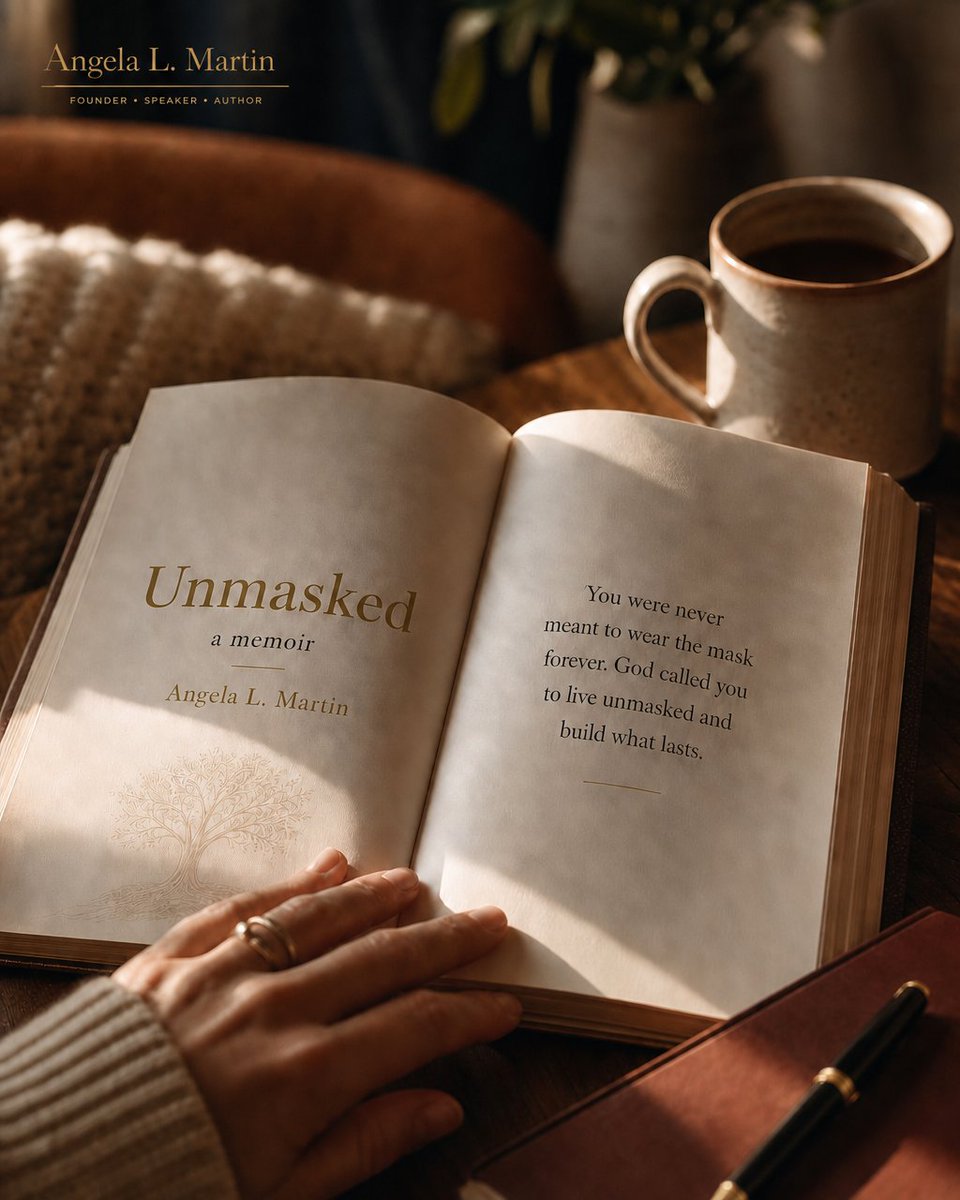 AngelaLMartin's tweet photo. You cannot hand down what you haven't faced yourself.

Writing Unmasked meant setting down the mask I spent years building, letting people see the addiction, the depression, the years I was barely present.

What is the part of your story you haven't said out loud yet? 🤍 https://t.co/gH1LGtDNva