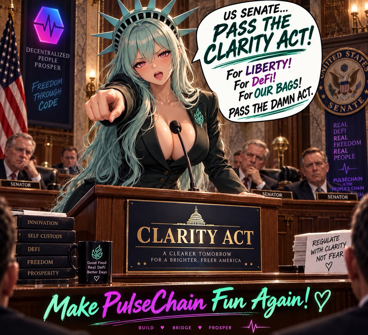 Veritatem_meam's tweet photo. Even she is encouraging the Clarity Act! Can’t spell “$LIBERTITS” without Liberty! 
#MakePulseChainFunAgain 

https://t.co/ODigAoBz3p

@Libertits_pls 
@LibertitsPLS https://t.co/ZLDkd1akjp