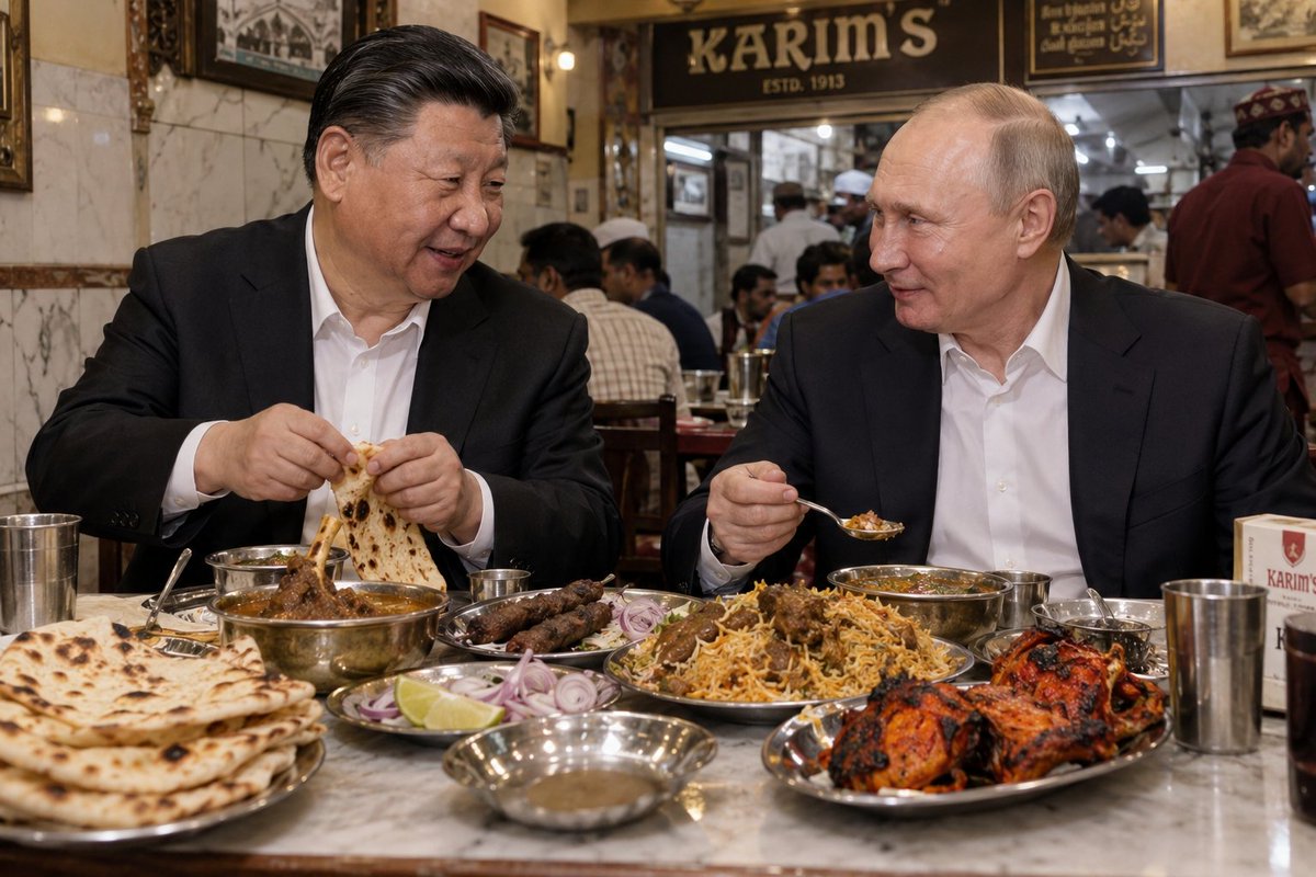 roshanonline's tweet photo. Leaked image of Xi and Putin at Karim's after the state dinner banquet https://t.co/Cq9w6l9c4K