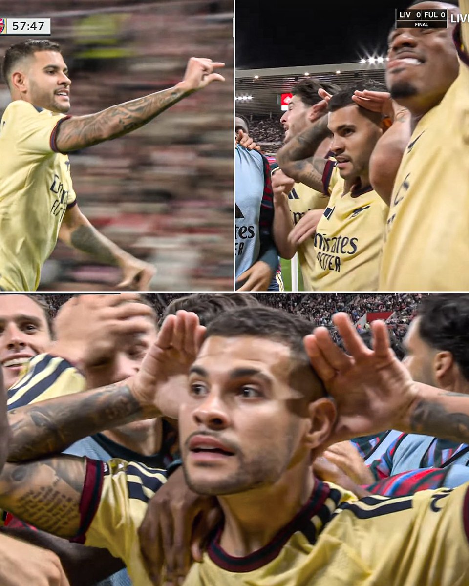 ESPNFC's tweet photo. Former Newcastle player. Booed on every touch by the Sunderland fans.

Bruno Guimarães with an INSANE first Arsenal goal and he let the Sunderland fans hear it 🥶 https://t.co/BqQfWp5e39