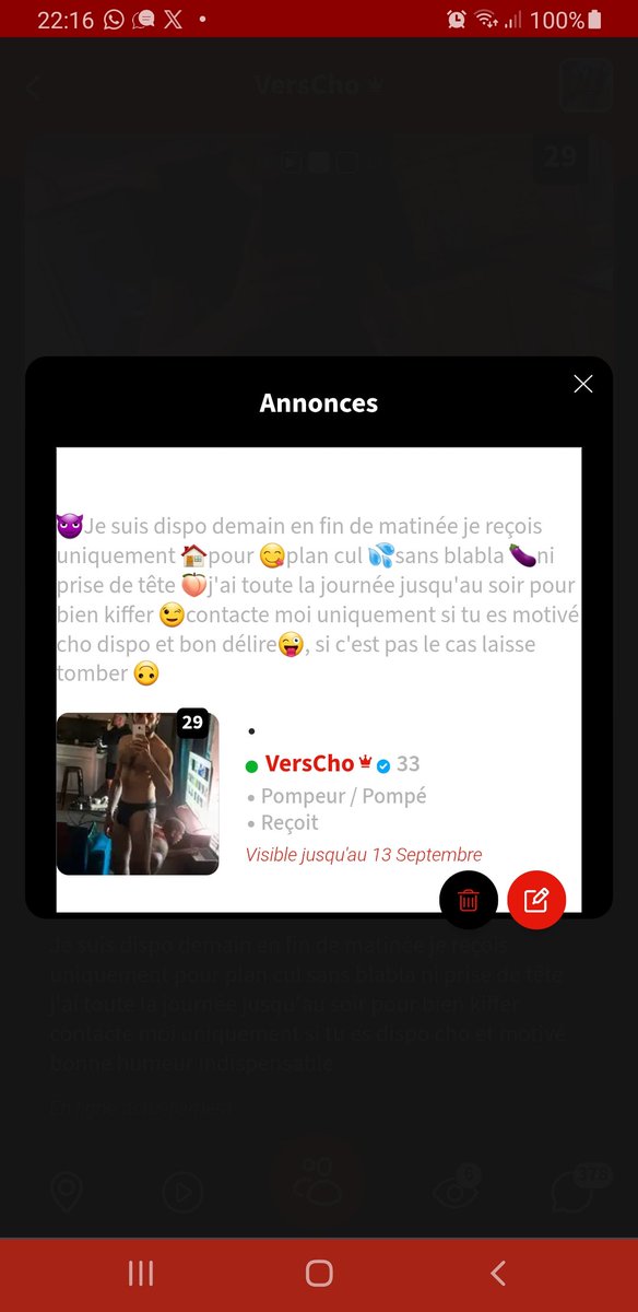 F_TBM84's tweet photo. 💦🍆🍑Salut les gars je pose l'annonce ici au cas où:   Je reçois demain en fin de matinée pour bon plan baise bien cho ce qui sont intéressés envoyez moi un DM 😉@lespompeurs @TheBlowers https://t.co/6Tkbfaady6