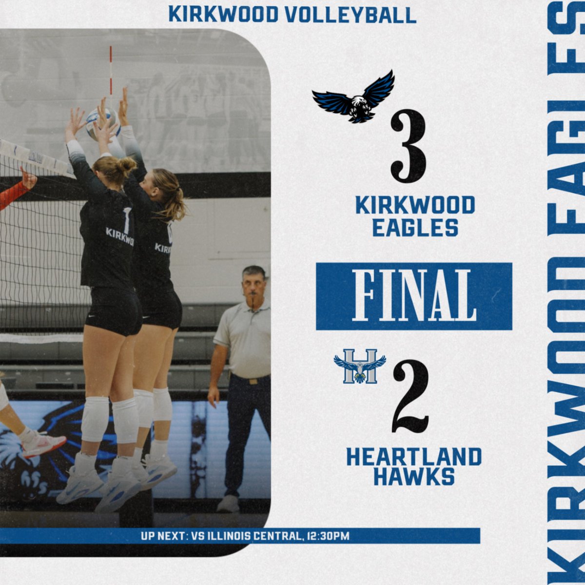 KirkwoodEagles's tweet photo. 𝐕𝐎𝐋𝐋𝐄𝐘𝐁𝐀𝐋𝐋🏐

Eagles protect the nest from the #6 Hawks! Wazac, Brandmeyer and Scheckel all had double digit kills. Scheckel reached 31 assists while Knoop had 24. Scheckel rounded out her triple-double with 14 digs, Staats had 13!

#YouWinWeWin🦅 l @KCC_VB https://t.co/2Dfts1yt0y
