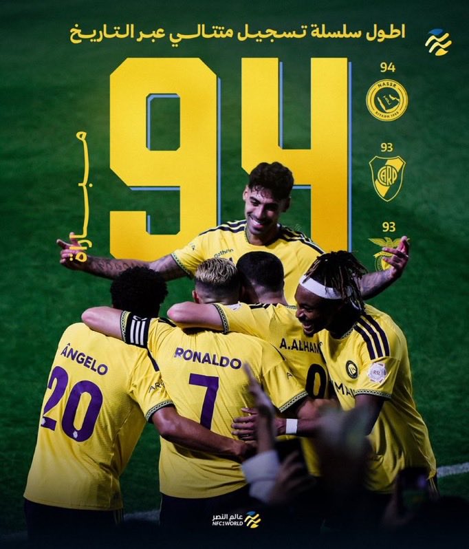 6RAB_1's tweet photo. الشي الإيجابي في مباراة اليوم ان حطمنا الرقم القياسي كا أطول سلسلة أهداف في الدوري 🔥 https://t.co/vzb482doW7