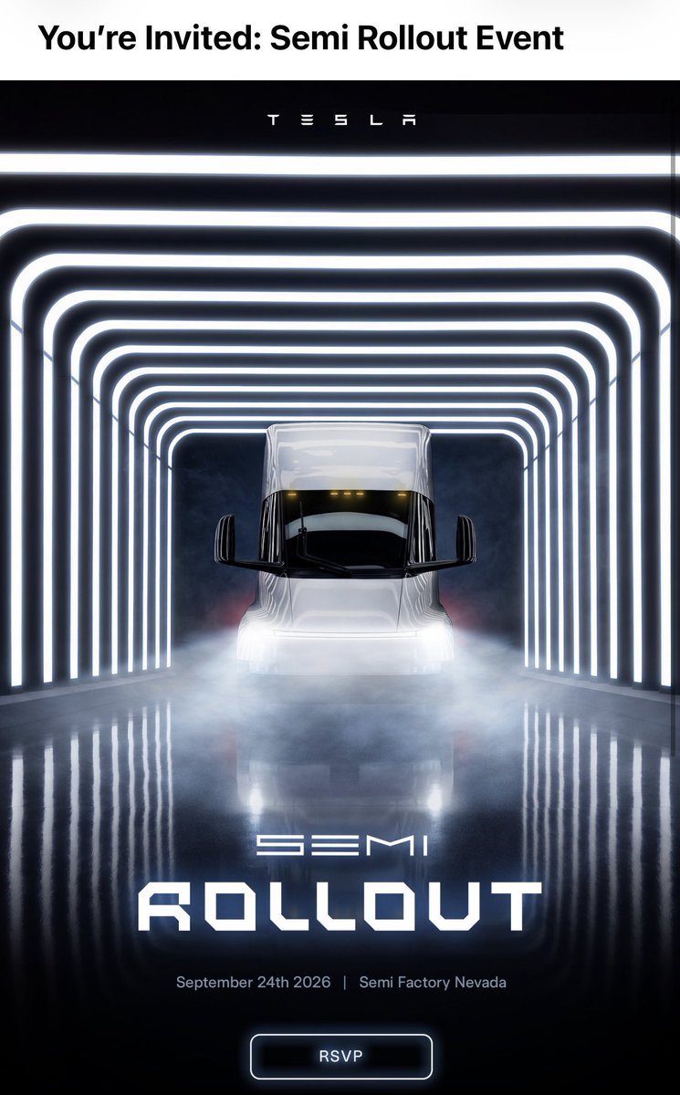 SawyerMerritt's tweet photo. We’re literately having the Cybercab launch event, Semi factory launch event and the Roadster launch event all within a 30-day span 🫨 https://t.co/kM6ogxkHzj