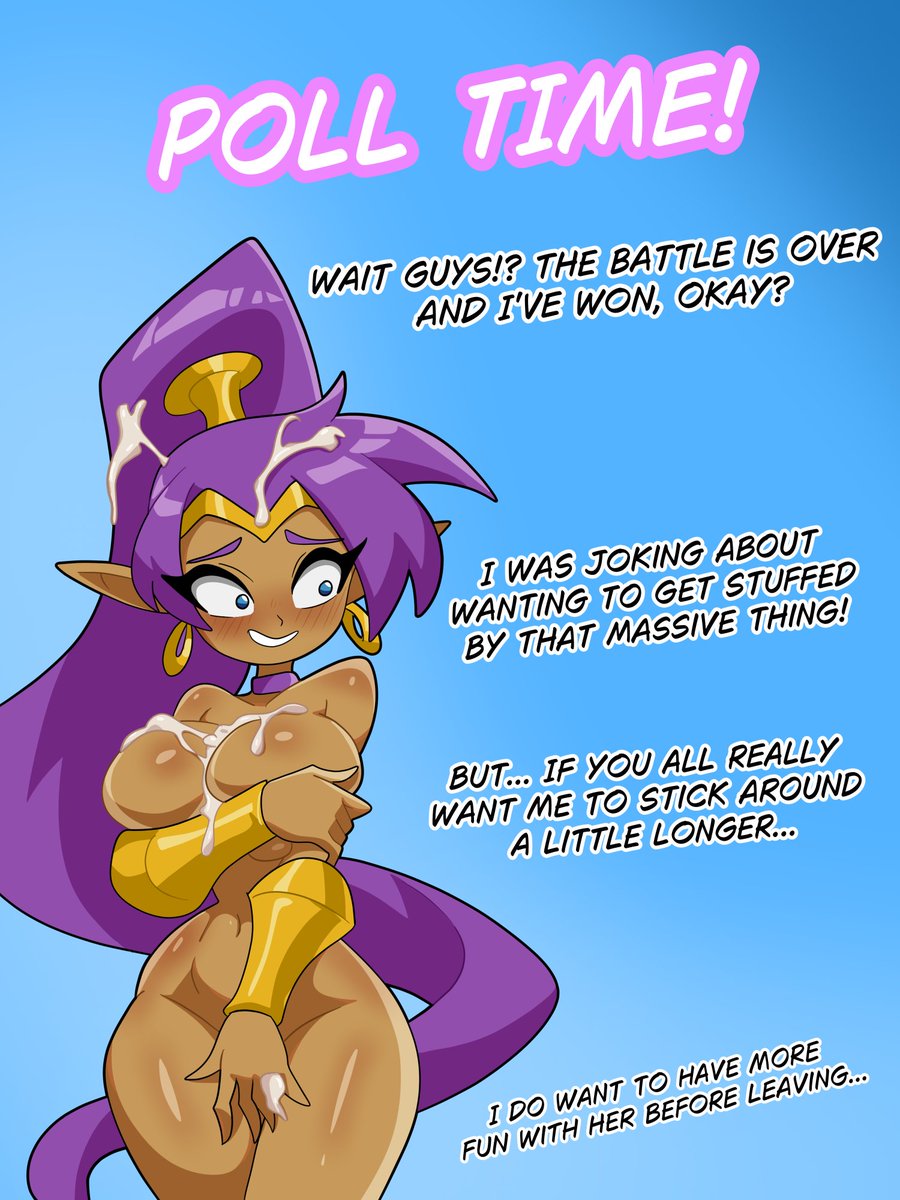 MeraloArt's tweet photo. Just found out that you can't put a single image to a poll... 

Anyways, the poll will last one week, so make sure to vote on your desired ending!  Shantae's fate is in your hands! 

#Shantae https://t.co/9dDn7dbitA