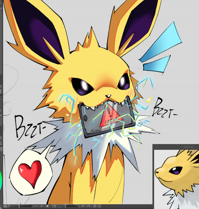 LimonQuesozo's tweet photo. Kind jolteon charges up your phone!, it may not be able to boot up again... but eh, details
(Do these hashtags even do anything? some posts pop off so... i guess so? :v)
#pokemonㅤ #Pokemonartㅤ https://t.co/op14IEuDUQ