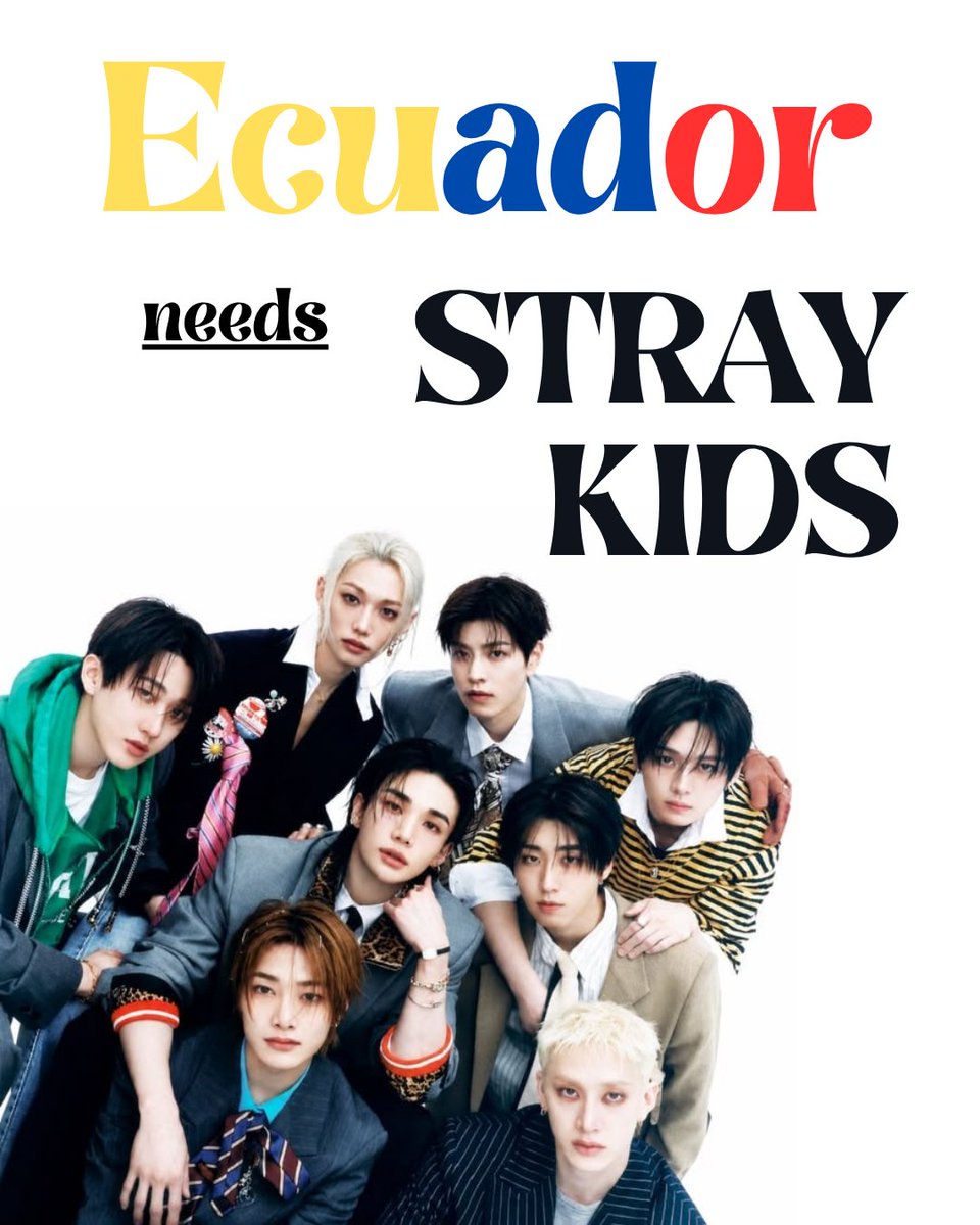 MinaLixieee's tweet photo. 🇪🇨 ECUADOR NEEDS STRAY KIDS🇪🇨
📢Menciona a:@jypnation @StrayKids
🏷️Usa:
#SKZenEcuador
#EcuadorNeedsStrayKids
#BringSKZToEcuador
#RunitEcuador
Cada comentario, publicación y mención ayuda a que nuestra voz llegue más lejos. SI SE PUEDE! https://t.co/QuwZAkgvDx