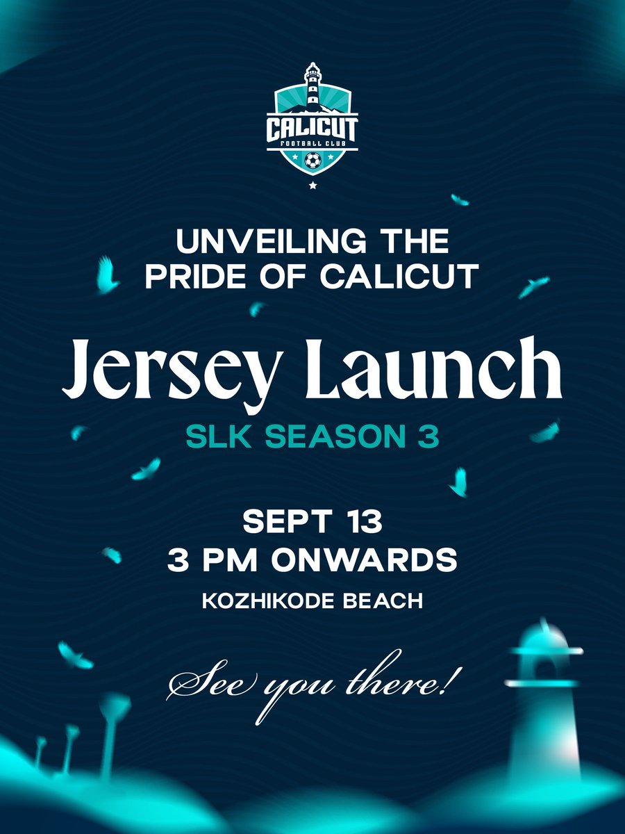 SuperLeagueKL's tweet photo. Calicut fc season 4 Jersey launch tomorrow 3pm at calicut Beach 👕💙🩵 https://t.co/y5DE0jjLrA