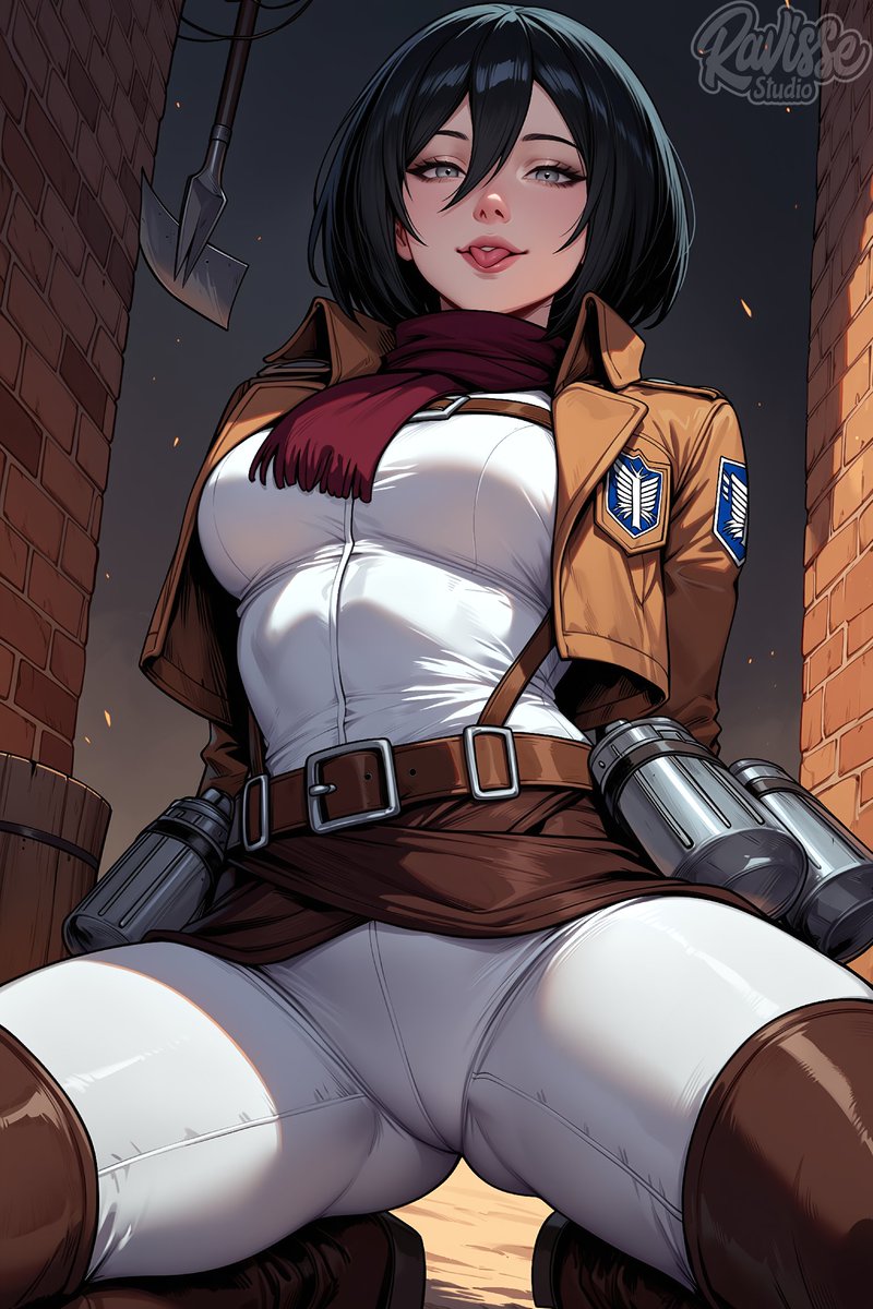 RavisseArt's tweet photo. 🧣 “Eren can wait five minutes. If you last that long.”
Made with @MageSpace_ 💙
#MikasaAckerman #AttackOnTitan #SurveyCorps #AIArt https://t.co/1UcmhZINS5