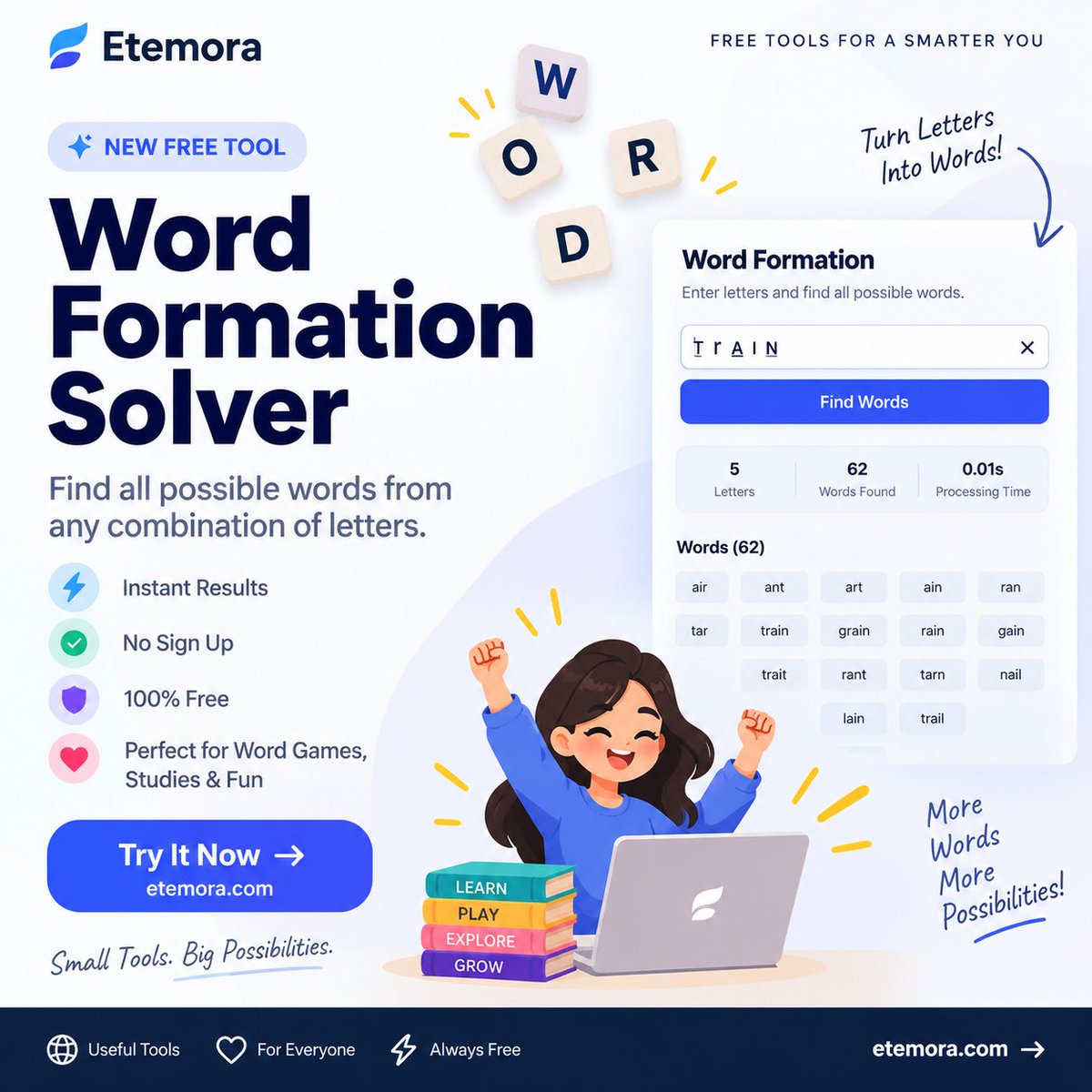 etemora_'s tweet photo. 🚀 Need to count words fast?

Meet Etemora’s Free Word Counter &amp; Text Analyzer,  a simple tool to instantly check:

✅ Word count
✅ Character count
✅ Sentences &amp; paragraphs
✅ Reading &amp; speaking time
✅ Text analysis
✅ Completely free
✅ No sign-up required

👇 Try it free: https://t.co/SfdoWFRr7O