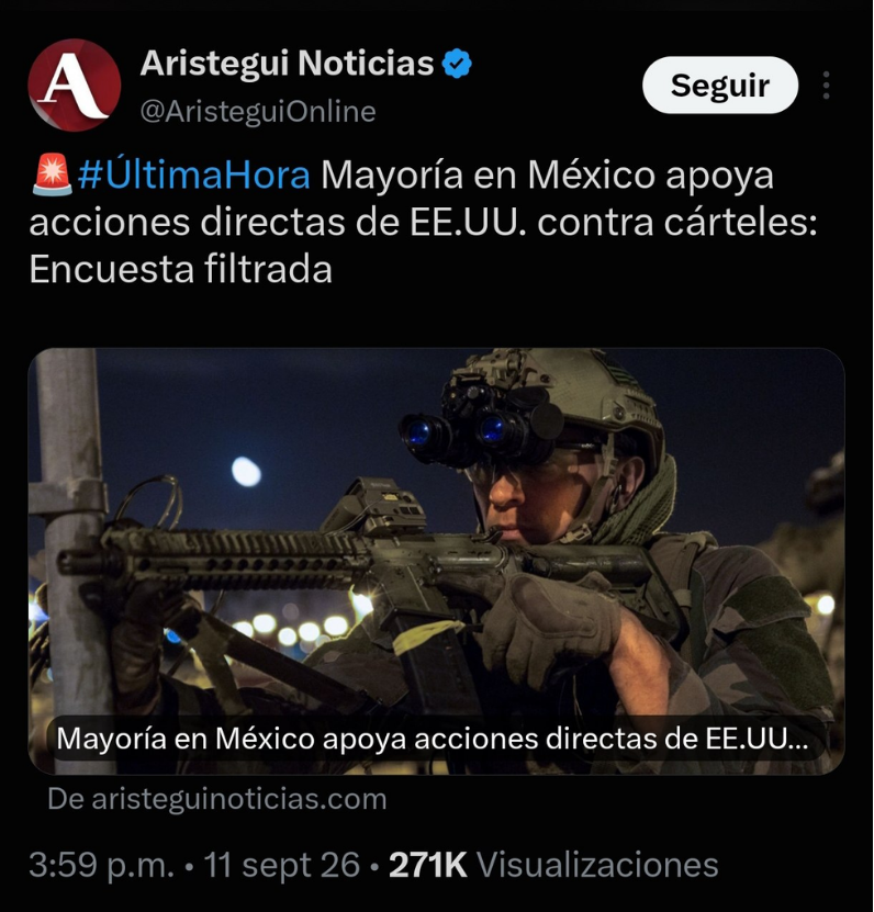 elgatopolitico_'s tweet photo. 🔴​🔴Nada más se distrae uno y Aristegui ya se descara como  lacaya de EE.UU.
En lo que terminó esta doña, en el basurero de la historia. https://t.co/rIvXTB68s9