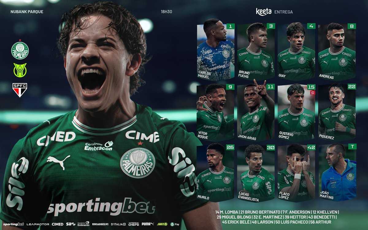 spfcinfoss's tweet photo. Os 11 iniciais do Palmeiras hoje: https://t.co/XUEJGzXdhw
