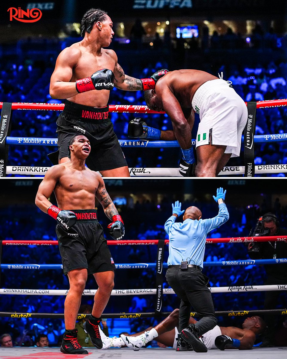 ringmagazine's tweet photo. DEVASTATING finish from Da'Mazion Vanhouter 😳

#GarciaBenn | Live NOW on @ParamountPlus and @DAZNBoxing 🥊 https://t.co/lRBRjnW3Q0