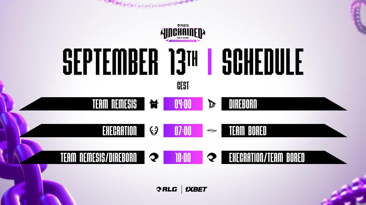 RelogMedia's tweet photo. #RESUnchained⛓️ 6: A @BLASTDota Slam Qualifier

Three more matches of #DotA, one spot leading to #BLASTSLAMIX! 👀

Be sure to tune in live on: https://t.co/eevL2cLbws 👈

#BLAST x #RLG | #DotA2 @RelogMedia https://t.co/nWFDOCpa2C