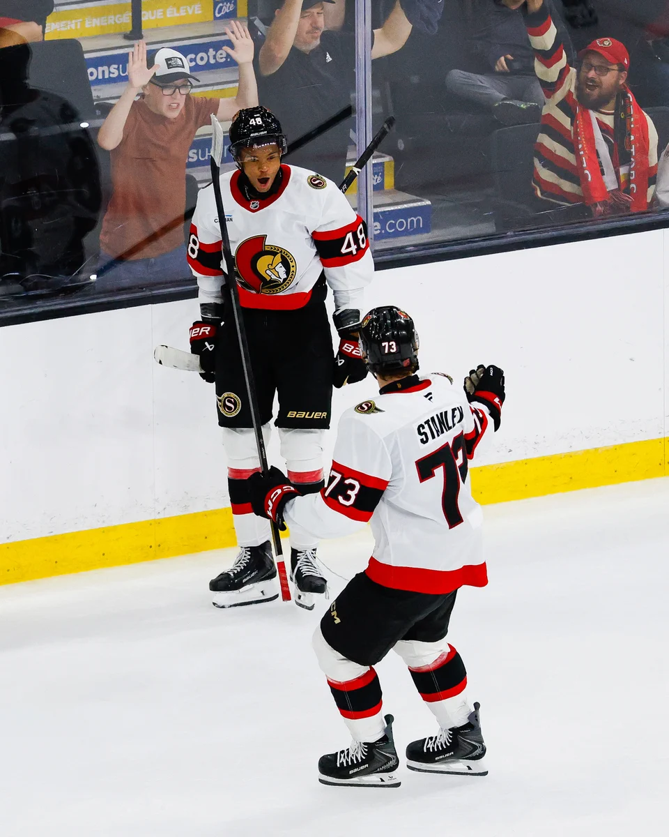 Jaxon Cover celebrates overtime goal on ice at the 2026 Prospect Challenge 