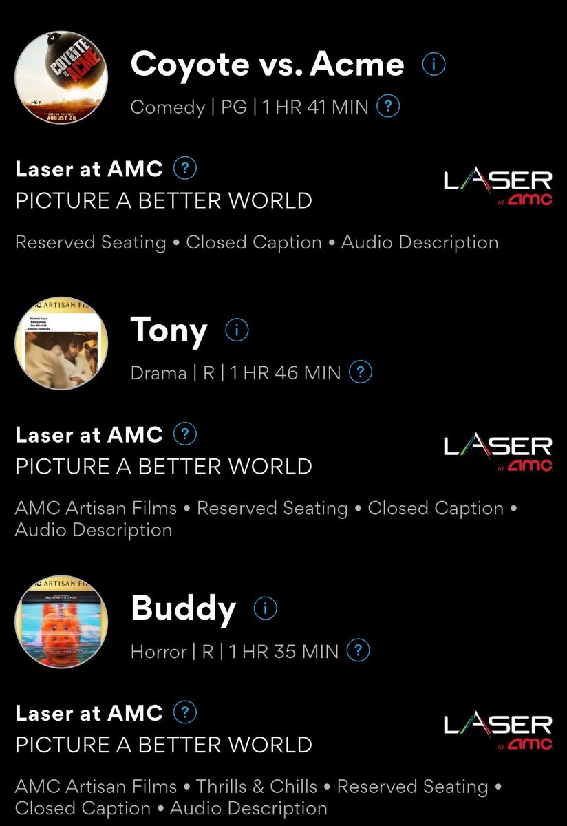 TheC_Wilson's tweet photo. Triple feature at AMC today. All three are good but you need to go out of your way to see Coyote vs Acme https://t.co/LWjlwAyhgB