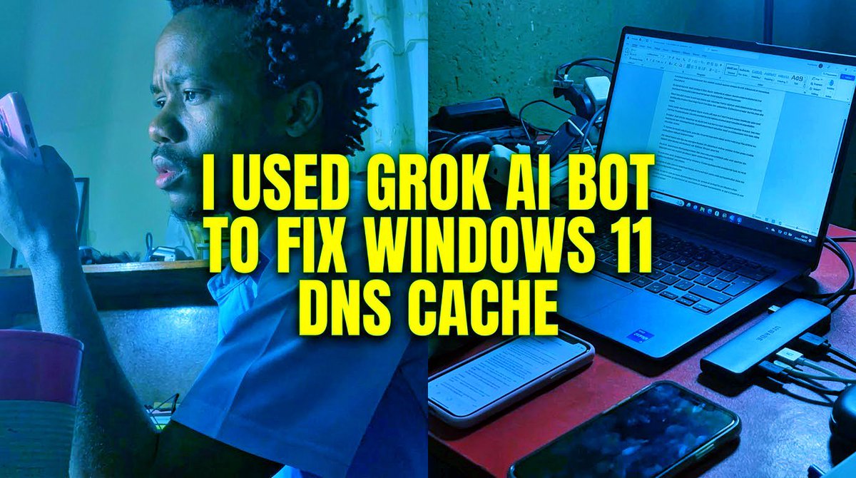 Chrizeecry's tweet photo. POV: Fixing Windows 11 DNS Cache at 2 AM Using Grok AI | Life of a Civil... https://t.co/eylW80wZGo via @YouTube https://t.co/CaULBsj6nN