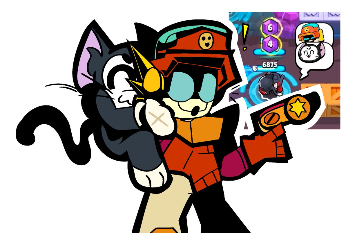 Max_DaBlackKat's tweet photo. Doodle of something from yesterday (im the larry) #brawlstars https://t.co/WTgLutNJtz