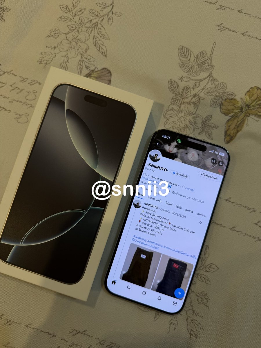 snnii3's tweet photo. ส่งต่อ iPhone 16 Promax 512G TH
ราคา 35,900 - (พร้อมโอนลดได้นิดหน่อยน้า) ประกันหมด 07/10/2026
￼▪️อุปกรณ์ให้ครบกล่อง 
แถมหัวชาร์จ IP17 + ฟิล์ม + เคส 
▪️เครื่องใช้เอง ขายเพราะซื้อ IP17 แบต 94%
📍นัดรับตามรถไฟฟ้า
สนใจ/สอบถาม เดมมาเลย

#ส่งต่อไอโฟน #ไอโฟนมือสอง #ไอโฟนมือ2 https://t.co/6zTU6EgoZF