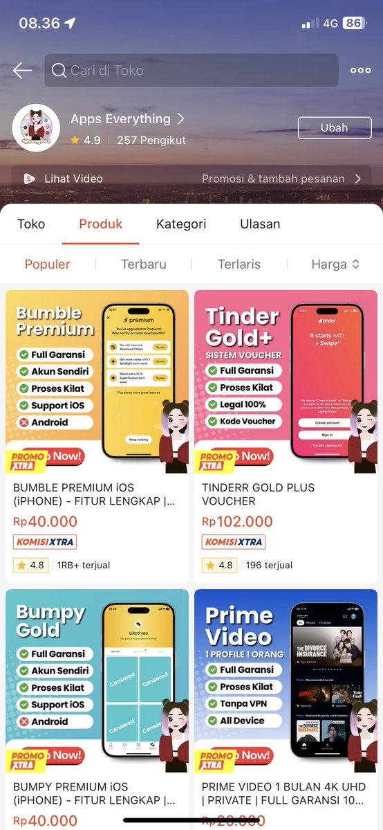 apps_everything's tweet photo. hell-oooo 👋🏻

ready bumble &amp; bumpy premium (hanya utk ios user yaa) expired s/d 7 okt 2026 dan akan diperbarui lagi setiap bulannya 🤗

langsung cus langganan lewat oren yaa
https://t.co/pMdKvquNWv

#zonauang #zonaba #wtb https://t.co/jg9PW6A9QM
