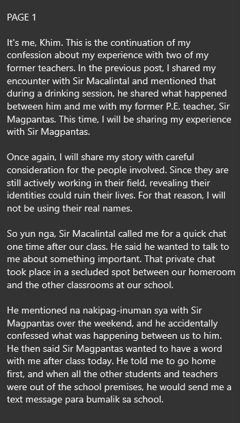 AlterOfan83223's tweet photo. Part 2: May putukang nangyari sa amin sa ni Sir sa madilim na Room  

Pages 1-3
Sender: Khim  

#ConfessionOfanAlter1075
#ConfessionOfanAlter1060 
#Collegelife #Student https://t.co/T3uaiog6EV