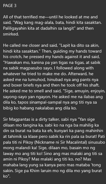 AlterOfan83223's tweet photo. Part 2: May putukang nangyari sa amin sa ni Sir sa madilim na Room  

Pages 1-3
Sender: Khim  

#ConfessionOfanAlter1075
#ConfessionOfanAlter1060 
#Collegelife #Student https://t.co/T3uaiog6EV