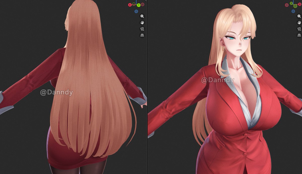 Danndy3d's tweet photo. Así va el modelo de Reika en su vestimenta principal. 
No pude trabajar mucho estos días pero ya he vuelto.
Me disculpo si me estoy tardando en terminarla, se que muchos la están esperando y estoy trabajando duro para hacerla lo mejor posible.

#Blender #Bender3D #3DModels #WIP https://t.co/CBiWuiD6LI