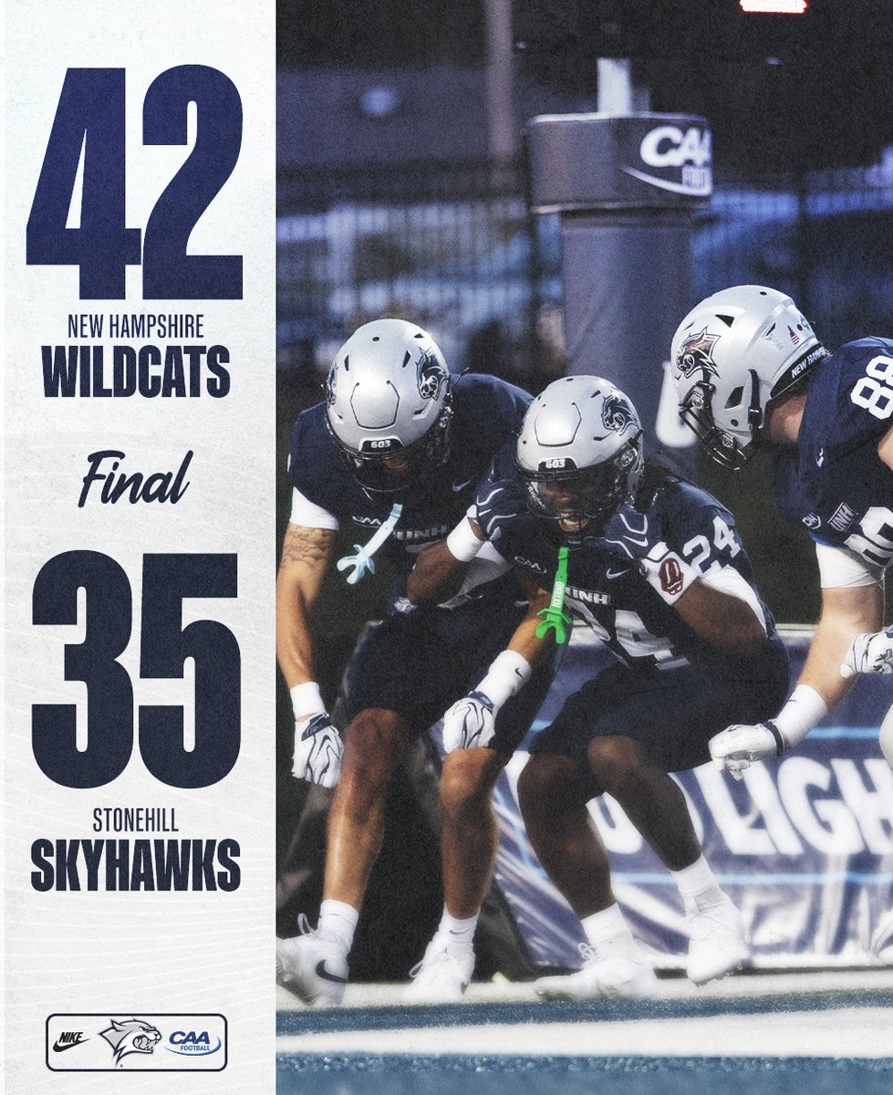 UNH_Football's tweet photo. First W of the Sean Goldrich era!

#FastPhysicalRelentless https://t.co/4beV6hiJ9C