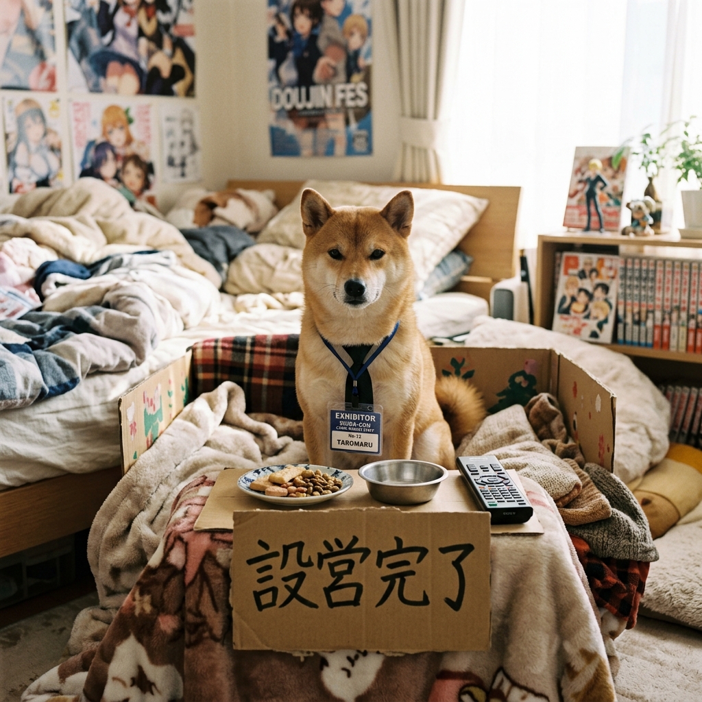 nihonvault's tweet photo. 設営完了しました！

東7ホール【布団島-01a】
新刊はありませんが、二度寝・おやつ・YouTubeを各種取り揃えております。

夕方まで一歩も動かない所存です。
皆様のご来場（静寂）を心よりお待ちしております。 https://t.co/Ty47UVBiYb