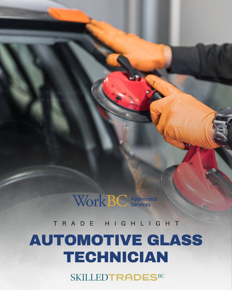 WorkBCAS's tweet photo. Automotive Glass Technicians assess, repair, and replace the windows and windshields that are essential to vehicle safety.

Eligible apprentices may qualify for financial support during classroom training.

Learn more: https://t.co/hJn8yuxtf9 https://t.co/gHd8wJcQTM