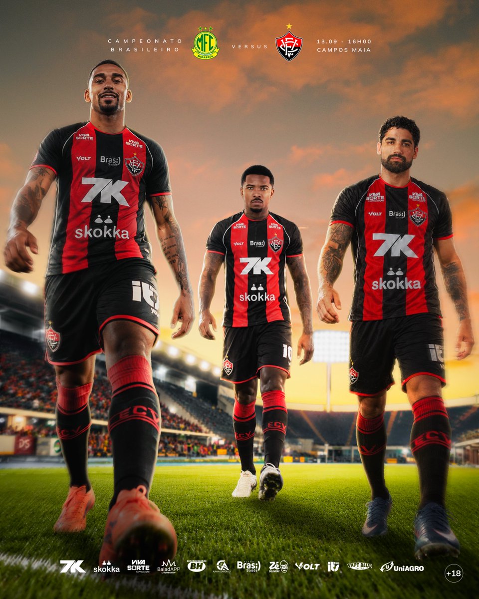 ECVitoria's tweet photo. VAI PRA CIMA, LEÃO! 🔴⚫🦁

🆚: Mirassol
⏰: 16h00
🏟: Maião 
📺: TV Vitória (React) e Premiere
🏆: Campeonato Brasileiro 2026

#PegaLeão #ForçaEnergiaAxé #Brasileirão2026 #JogaremosJuntos https://t.co/qfLvDjmppL