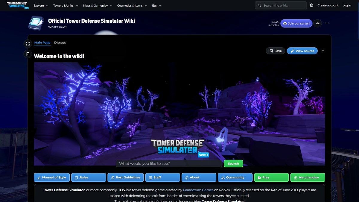 isALTEREGOout's tweet photo. It's official! The Tower Defense Simulator Wiki has moved!

From now on, we will be documenting everything TDS at https://t.co/BICeW9jbQb! If you previously had an account on Fandom, you may now migrate and enjoy our new wiki to the fullest! https://t.co/gZrD5dNjzu