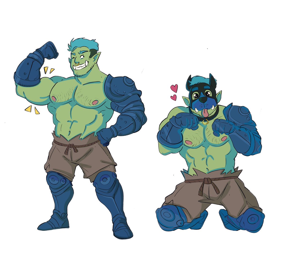 Johnny__Wire's tweet photo. A fun sticker commission I got to work on this summer! 💪🐶
Two very different vibes for the same big orc. 😏
#OrcArt #BaraArt #StickerArt #CommissionArt https://t.co/3NZiY3GsFd
