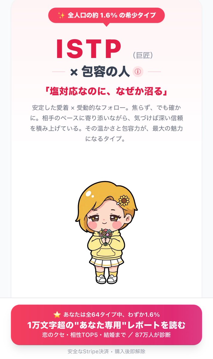 zsmmnd's tweet photo. 希少タイプと言われると嬉しい
巨匠かあ…かまいたちの山内もMBTI自体は巨匠じゃなかったっけ？
つまりはあんな感じってこと…🤔？ https://t.co/XfQGGBUq1y