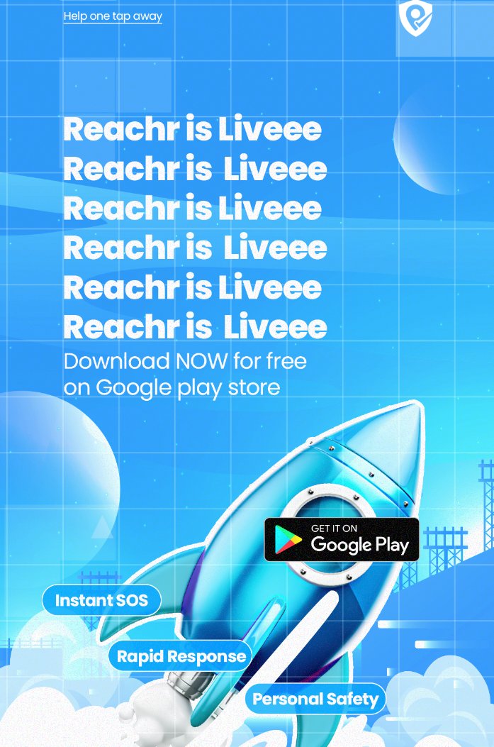 Reachrhq's tweet photo. Another Day to Remind you to use Reachr
your Safety Powered by Reachr
Available on the Google play store
#safety #emergency #sos #guardian #location #app https://t.co/10LX1uVlHM