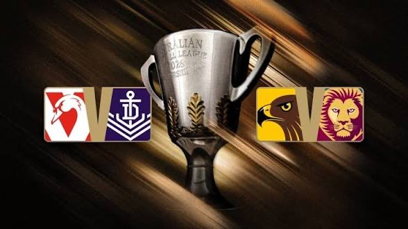 AFLSC360's tweet photo. 4 teams remain.
Only 1 can win the ๐.
In just ONE WORD, whoโs winning the 2026 AFL Grand Final? ๐
#AFLSC360 #aflfinal https://t.co/K96N4kZcek