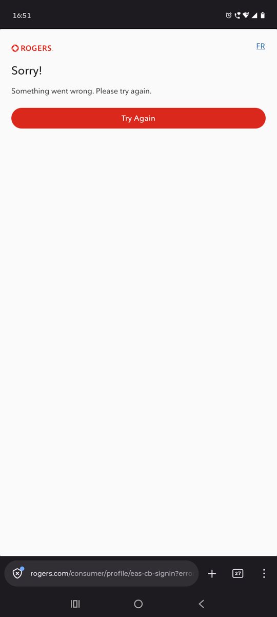 TheDMacxExpress's tweet photo. Hi, can you advise why two of your telecom (Rogers &amp; Fido) sites are not signing me in? And when I switch browsers, I still get loopbacks to the sign-in page, no 2FA emails after being forced to select it, and, I'm not allowed to pay, though I have a 🤏🏽 credit?
@RogersHelps https://t.co/C0AyjzrXz9