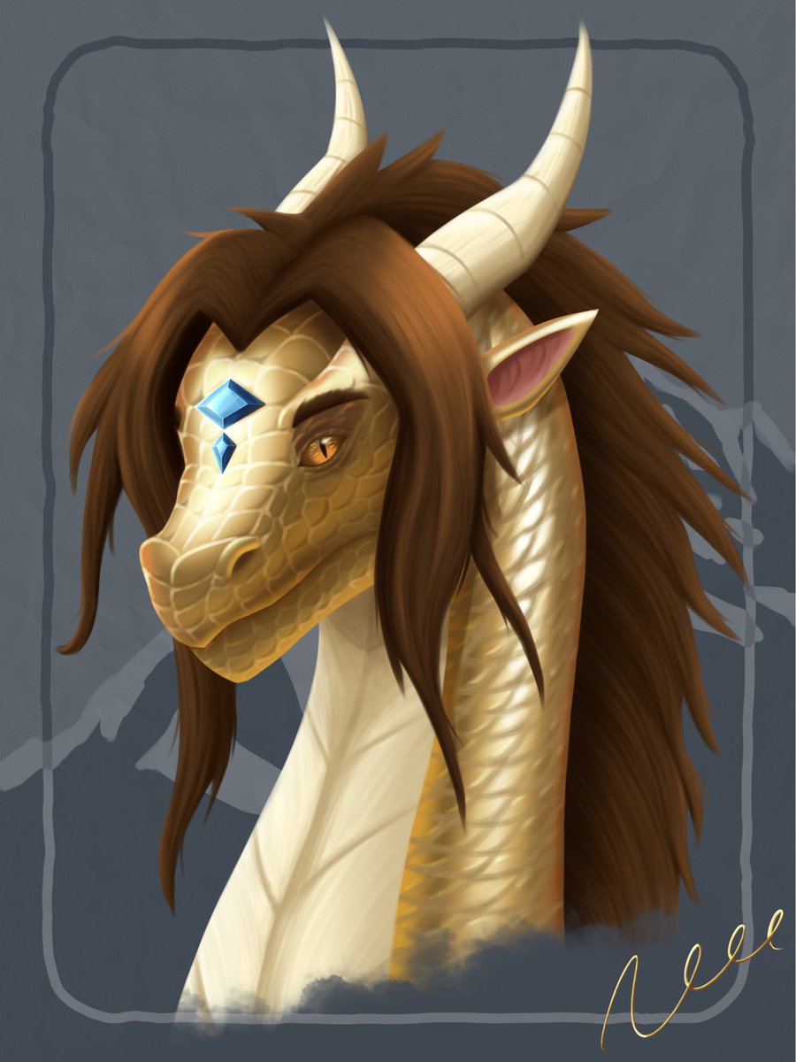 the_ice_nova's tweet photo. A little dragon portrait ! Couldn’t choose between the two backgrounds so I’m putting both ! 

#gold #goldendragon #dragon #scalie #procreate #artist #art #wyvern #vouivre #lafronce https://t.co/Hjar0SwPWu
