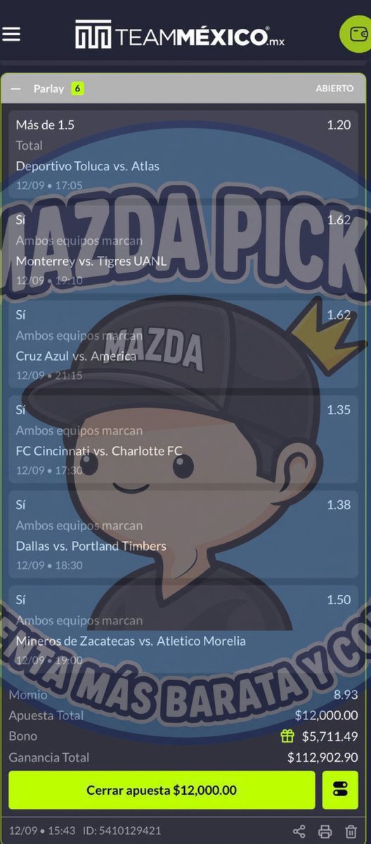 mazdapicks's tweet photo. ZORRITO VIP 🦊⚽️

BOMBAZO FUTBOLERO 💣 

QUE SIGA LA RACHA 🔥

AQUÍ SE MANDAN PRIMERO 👉🏻 https://t.co/LRkphUq3cB

INFO ➡️ https://t.co/aK0hxAyrdj

🚨 GRUPO PREMIUM SEPTIEMBRE - $2️⃣0️⃣0️⃣ PESOS MEXICANOS
➖➖➖➖➖➖➖➖➖➖➖➖➖ 
SÚPER PRECIO DE REGALO 🎁 https://t.co/gFqgWDsVvD