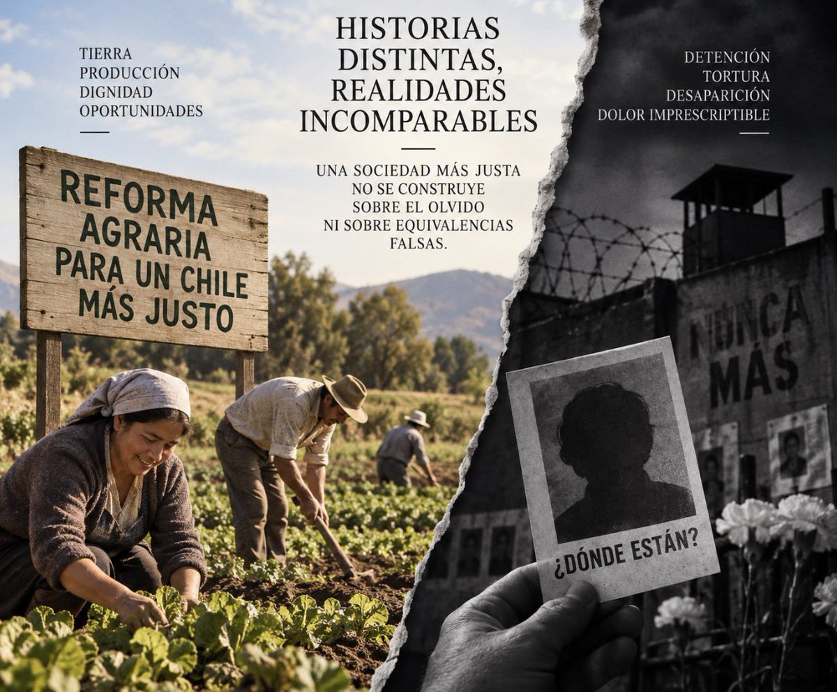 Eneatipo7's tweet photo. LA REFORMA AGRARIA

Una historia mal contada.

Cada cierto tiempo la Reforma Agraria vuelve al debate convertida en caricatura: habría sido un arrebato ideológico de la izquierda destinado a quitar tierras.

Lo anterior es una versión cómoda, pero históricamente falsa. 

Y cuando se pretende ponerla en una balanza frente a las violaciones de derechos humanos de una dictadura, el error deja de ser histórico y se vuelve moral.

La Reforma Agraria chilena no nació con Salvador Allende. Su primera ley, la N.º 15.020, fue promulgada en 1962 por Jorge Alessandri Rodríguez, un presidente apoyado por la derecha. El proceso tuvo además respaldo de la Iglesia Católica, que redistribuyó tierras propias.

¿La razón? El campo chileno arrastraba una estructura económica y social anacrónica. El latifundio concentraba enormes extensiones y convivía con relaciones laborales paternalistas, pobreza, analfabetismo, mínima sindicalización y baja productividad. Según INDAP, unos 10.000 latifundios, apenas el 7% de las explotaciones, concentraban cerca del 78% de la superficie agrícola. Chile había llegado en los años cincuenta a necesitar importaciones de alimentos.

Eduardo Frei Montalva profundizó el proceso. En 1967 promulgó la Ley N.º 16.640 de Reforma Agraria y la N.º 16.625 de Sindicalización Campesina. No se trataba simplemente de repartir hectáreas: se buscaba modernizar la agricultura, terminar con el latifundio, aumentar la producción e incorporar al campesino a derechos laborales y de organización. Durante su gobierno se expropiaron alrededor de 1.400 predios, equivalentes a 3,5 millones de hectáreas. Allende aceleraría luego el proceso. Se debe mencionar que expropiar por necesidad del estado, no significa arrebatar, sino, el estado paga e indemniza por ello, aunque pueda ser discutible la forma de pago y plazos.

¿Hubo conflictos, errores, tomas ilegales, excesos y violencia? Sí. Negarlo sería sustituir una falsificación por otra. Pero una cosa es examinar críticamente una política pública y otra falsificar su naturaleza.

La reforma se desarrolló sobre leyes aprobadas en democracia, con instituciones estatales y procedimientos de expropiación y compensación. No es equivalente jurídica, histórica ni moralmente a desaparecer personas, torturarlas, ejecutarlas o perseguirlas mediante organismos represivos del Estado. Una expropiación puede ser discutida desde el derecho y la economía. Un detenido desaparecido no es una controversia patrimonial. Confundir esas categorías es intelectualmente insostenible.

Su legado, además, excedió la propiedad. Modificó relaciones laborales, impulsó sindicalización, cooperativismo, capacitación y alfabetización, y convirtió al campesino en sujeto de derechos. En 1965 existían apenas 32 sindicatos campesinos, con 2.118 afiliados; en 1970 eran 488, con 127.688 trabajadores organizados. INDAP, nacido en 1962, y nuevas capacidades públicas acompañarían la modernización posterior del agro.

Se puede discutir la Reforma Agraria. La historia seria no necesita santos ni demonios. Pero discutir exige comenzar por reconocer por qué ocurrió: Chile tenía una estructura rural profundamente desigual, socialmente injusta y productivamente rezagada. La reforma no inventó ese problema; intentó resolverlo y quebró una estructura de poder rural que había sobrevivido durante generaciones. Ese dato histórico aún importa.

Por eso es peligroso transformar una experiencia familiar dolorosa en equivalencia histórica. Quienes perdieron tierras pueden conservar legítimamente memoria, críticas y agravios. Pero ninguna hectárea relativiza una tortura; ningún fundo compensa una ejecución; ningún título de dominio puede ponerse en el otro plato de una balanza frente a un detenido desaparecido.

La Reforma Agraria cambió Chile porque el Chile rural necesitaba cambiar. Podemos debatir cómo se hizo. Lo que no debiéramos seguir discutiendo, sesenta años después, es la ficción de que nunca hubo razones para hacerla.

@MisColumnas