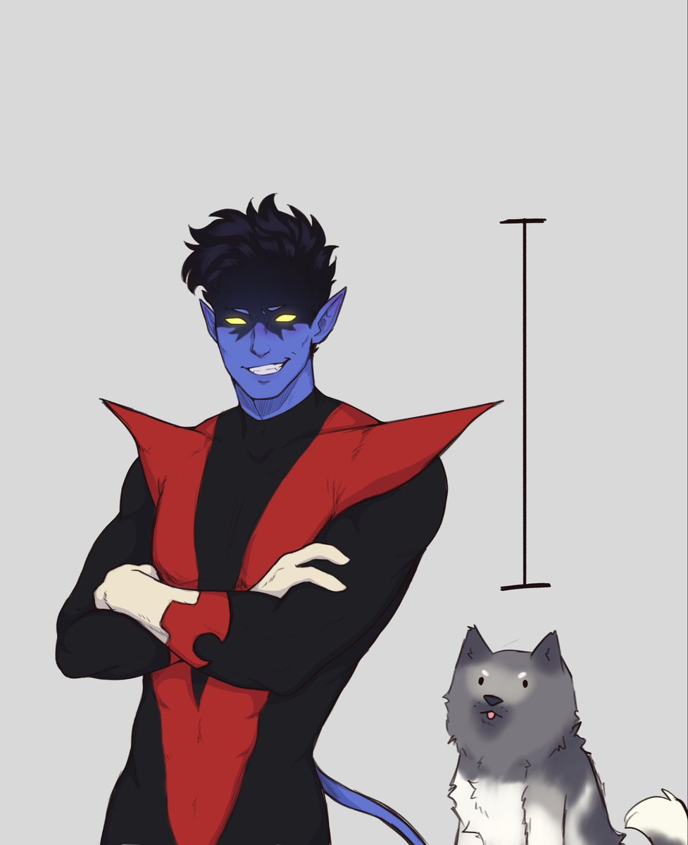 MossyFang's tweet photo. The difference between me and a dog is, I’m taller… think about it, just… think about it. 💙

Art by me! Video on TikTok.

#nightcrawler #kurtwagner #art https://t.co/5CNJVgJM6R