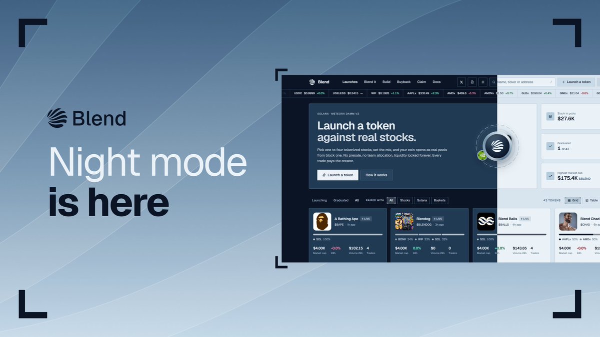 BlendLaunch's tweet photo. You asked, we shipped. Dark mode is now on Blend. https://t.co/BAzS5qetam