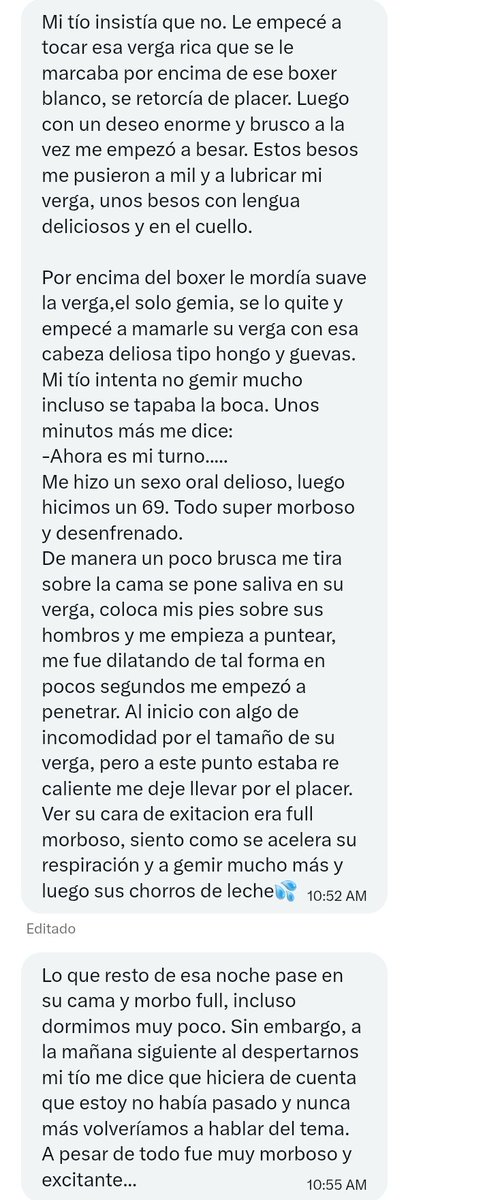 RelatosMedellin's tweet photo. Relato de un parcero con el tío una noche tomando. 🔥

Envíen sus relatos al DM.

#MorboMedellín #CruisingMedellín #Relatosgay
#Exhibicionismogay #VoyeurMedellín #PajerosMedellín https://t.co/dbA6ivciMs