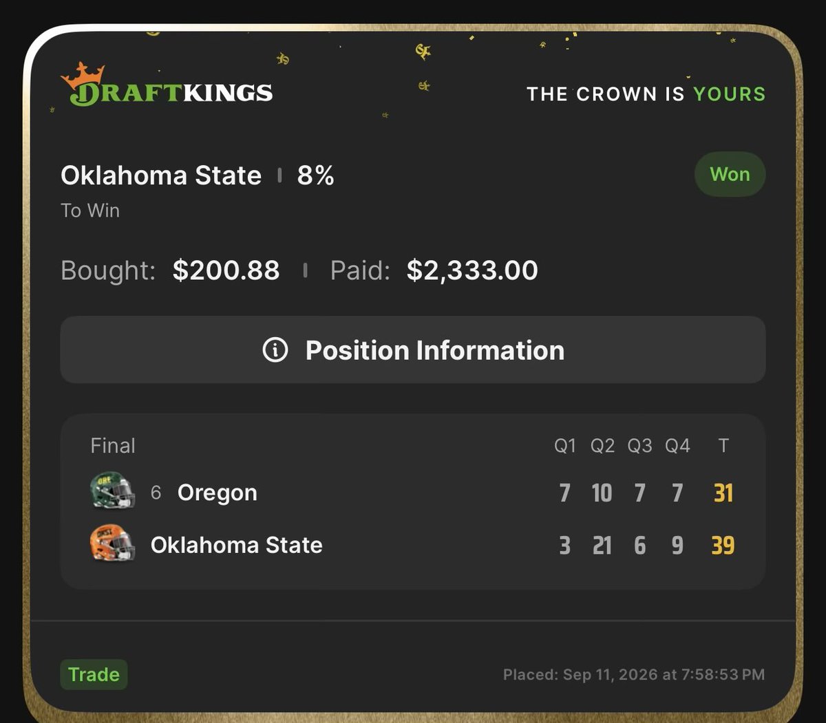 squidy008's tweet photo. Should've put the mortgage on OSU 😭 https://t.co/TU4sBCN2W0