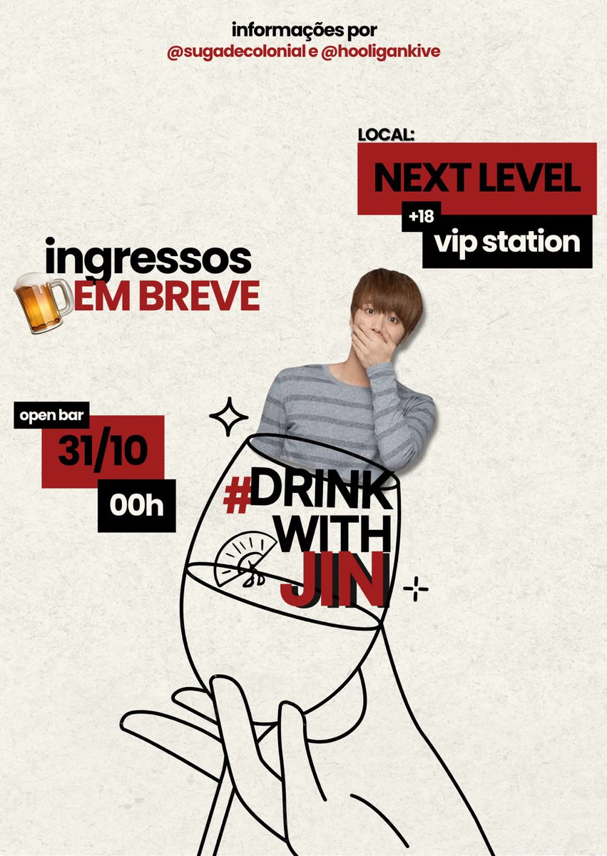 sugadecolonial's tweet photo. 🪭🎃 #DrinkWithJin está chegando no NEXTWEEN!

A contagem regressiva começou e, nos próximos dias, soltaremos todas as informações sobre as vendas de ingressos, que ocorrerão ainda em setembro. https://t.co/xTg9NnNKaj