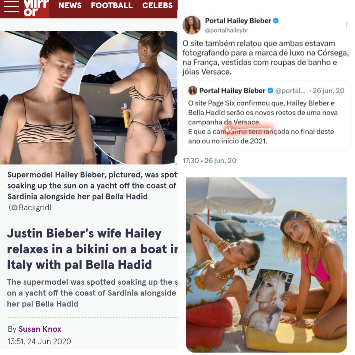 kimkbra's tweet photo. Nossa que engraçado. Enquanto a sua fav Selena tava se prostituindo. Hailey Bieber e Bella Hadid estavam fotografando a campanha da Versace. https://t.co/66QhuE7tEy