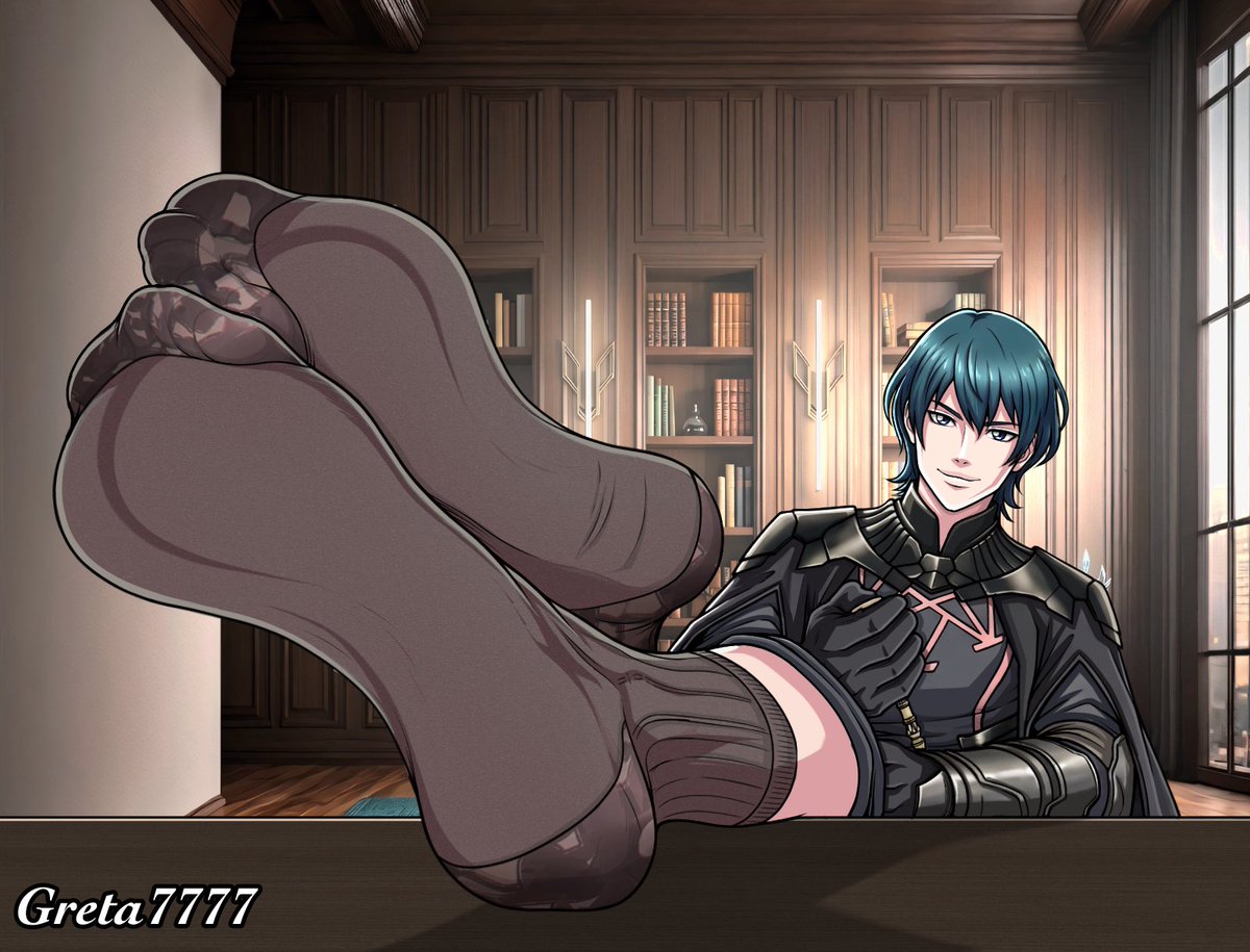 GT7_greta7777's tweet photo. Oh to be the desk in the Professor's office… 🖤🫠 Those socks are doing HEAVY lifting :3
-What are we even studying, Byleth? 🫣🧦 https://t.co/Rf1dyd2ELZ
